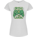 Irish I Was Gaming St Patricks Day Gamer Womens Petite Cut T-Shirt White