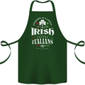 Irish Italian Funny St Patricks Day Cotton Apron 100% Organic Forest Green