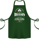 Irish Italian Funny St Patricks Day Cotton Apron 100% Organic Forest Green