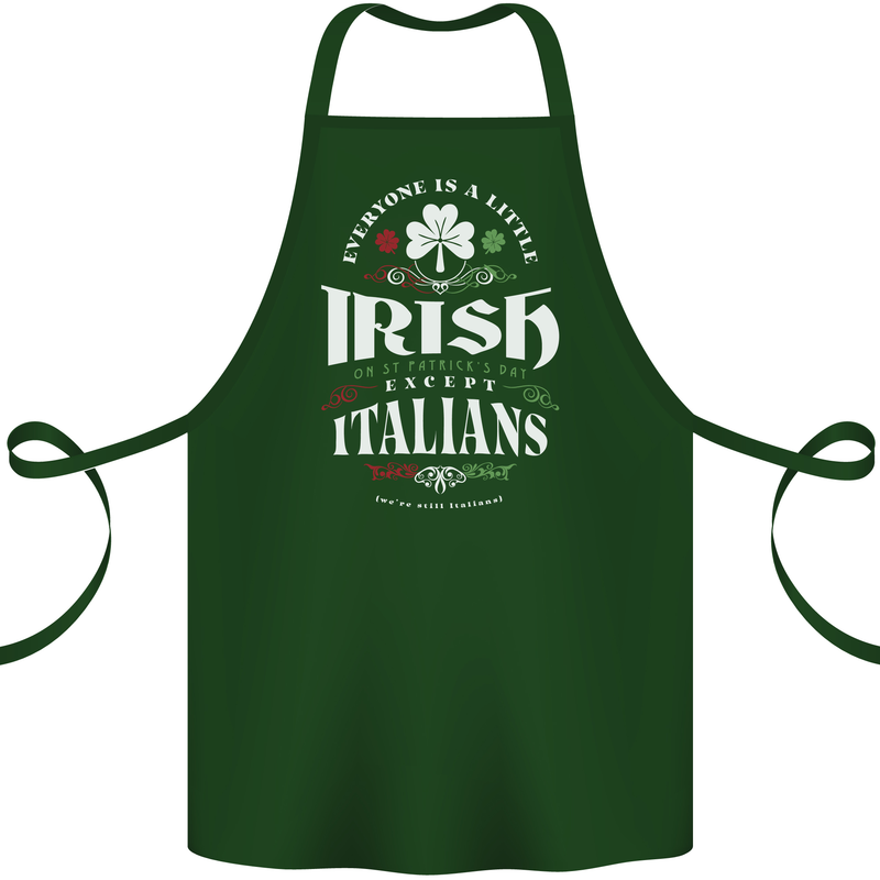 Irish Italian Funny St Patricks Day Cotton Apron 100% Organic Forest Green