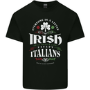 Irish Italian Funny St Patricks Day Mens Cotton T-Shirt Tee Top Black
