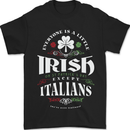 Irish Italian Funny St Patricks Day Mens T-Shirt 100% Cotton Black