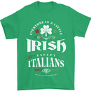 Irish Italian Funny St Patricks Day Mens T-Shirt 100% Cotton Irish Green