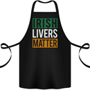 Irish Livers Matter Funny St Patricks Day Beer Cotton Apron 100% Organic Black