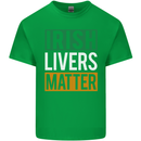 Irish Livers Matter Funny St Patricks Day Beer Mens Cotton T-Shirt Tee Top Irish Green