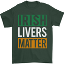 Irish Livers Matter Funny St Patricks Day Beer Mens T-Shirt 100% Cotton Forest Green