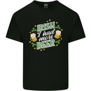 Irish More Beer Funny St Patricks Day Mens Cotton T-Shirt Tee Top Black