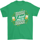 Irish More Beer Funny St Patricks Day Mens T-Shirt 100% Cotton Irish Green