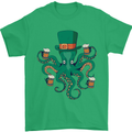 Irish Octopus Funny St Patricks Day Beer Alcohol Mens T-Shirt 100% Cotton Irish Green