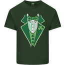 Irish Tux Tuxedo Funny St Patricks Day Mens Cotton T-Shirt Tee Top Forest Green