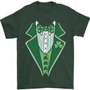 Irish Tux Tuxedo Funny St Patricks Day Mens T-Shirt 100% Cotton Forest Green