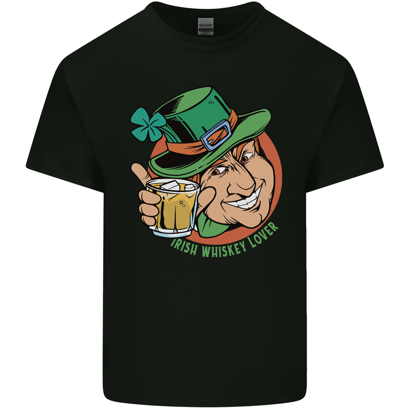 Irish Whiskey Lover Funny St Patricks Day Alcohol Mens Cotton T-Shirt Tee Top Black