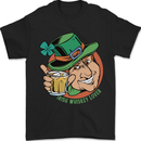 Irish Whiskey Lover Funny St Patricks Day Alcohol Mens T-Shirt 100% Cotton Black