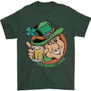 Irish Whiskey Lover Funny St Patricks Day Alcohol Mens T-Shirt 100% Cotton Forest Green