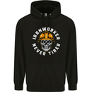 Iron Worker Scull Mens 80% Cotton Hoodie Black