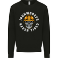 Iron Worker Scull Mens Sweatshirt Jumper Black