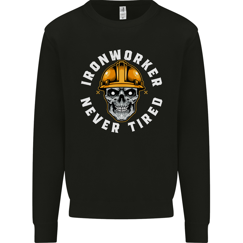 Iron Worker Scull Mens Sweatshirt Jumper Black