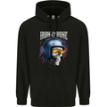 Iron and Bone Bike Skull Motorcycle Motorbike Childrens Kids Hoodie Black