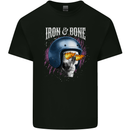 Iron and Bone Bike Skull Motorcycle Motorbike Kids T-Shirt Childrens Black