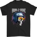Iron and Bone Bike Skull Motorcycle Motorbike Mens T-Shirt 100% Cotton Black