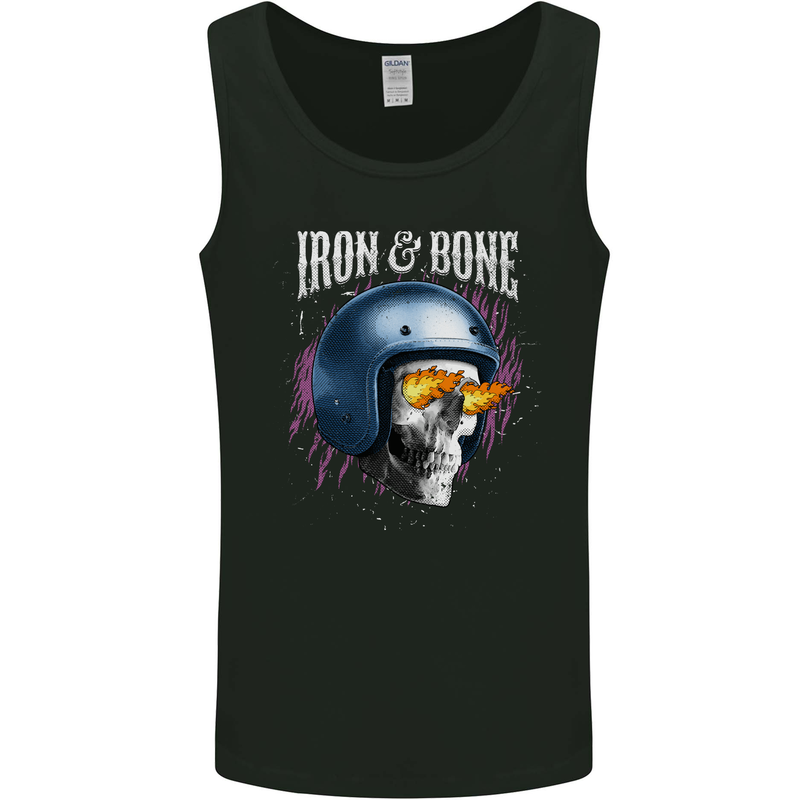 Iron and Bone Bike Skull Motorcycle Motorbike Mens Vest Tank Top Black