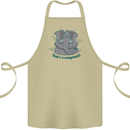 Irrelephant Funny Elephant Cotton Apron 100% Organic Khaki
