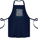 Irrelephant Funny Elephant Cotton Apron 100% Organic Navy Blue