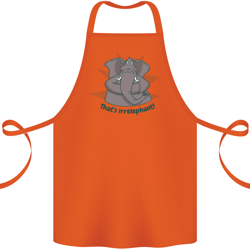 Irrelephant Funny Elephant Cotton Apron 100% Organic Orange