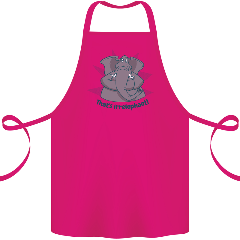 Irrelephant Funny Elephant Cotton Apron 100% Organic Pink