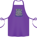 Irrelephant Funny Elephant Cotton Apron 100% Organic Purple