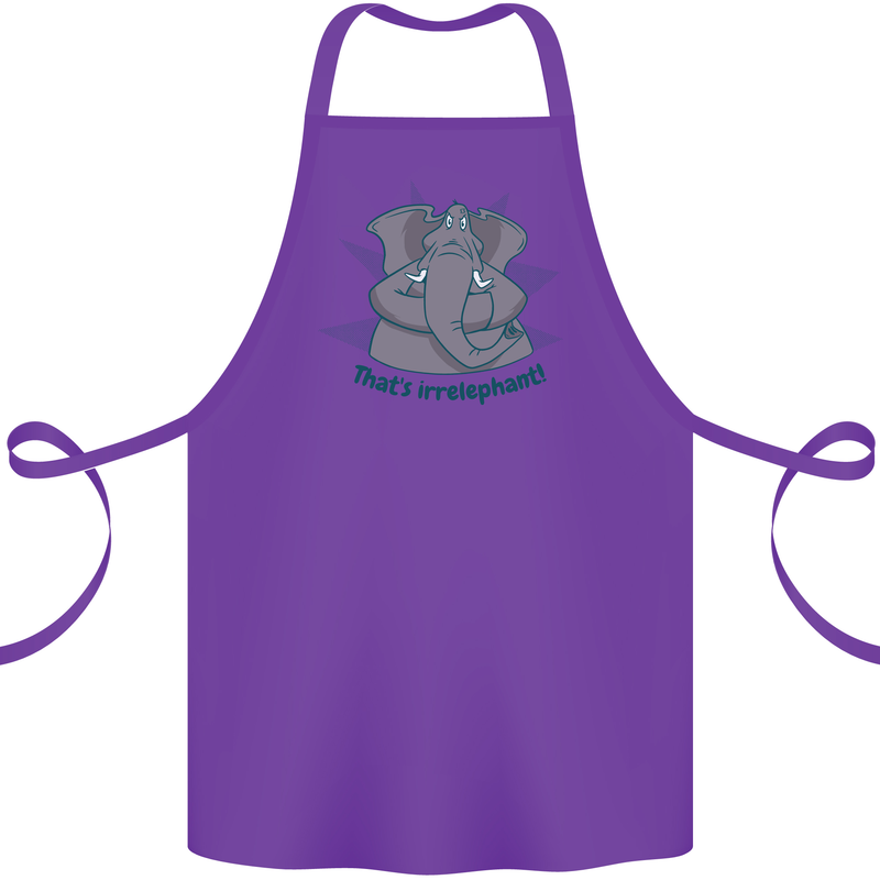 Irrelephant Funny Elephant Cotton Apron 100% Organic Purple