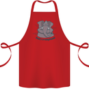 Irrelephant Funny Elephant Cotton Apron 100% Organic Red