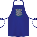 Irrelephant Funny Elephant Cotton Apron 100% Organic Royal Blue