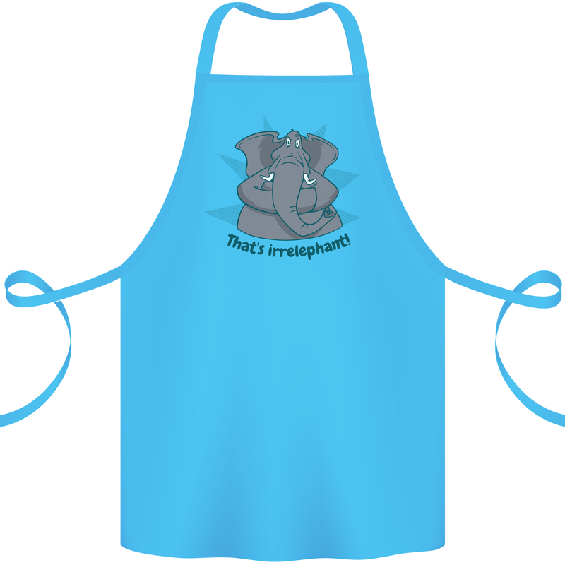 Irrelephant Funny Elephant Cotton Apron 100% Organic Turquoise