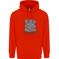 Irrelephant Funny Elephant Mens 80% Cotton Hoodie Bright Red