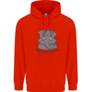 Irrelephant Funny Elephant Mens 80% Cotton Hoodie Bright Red