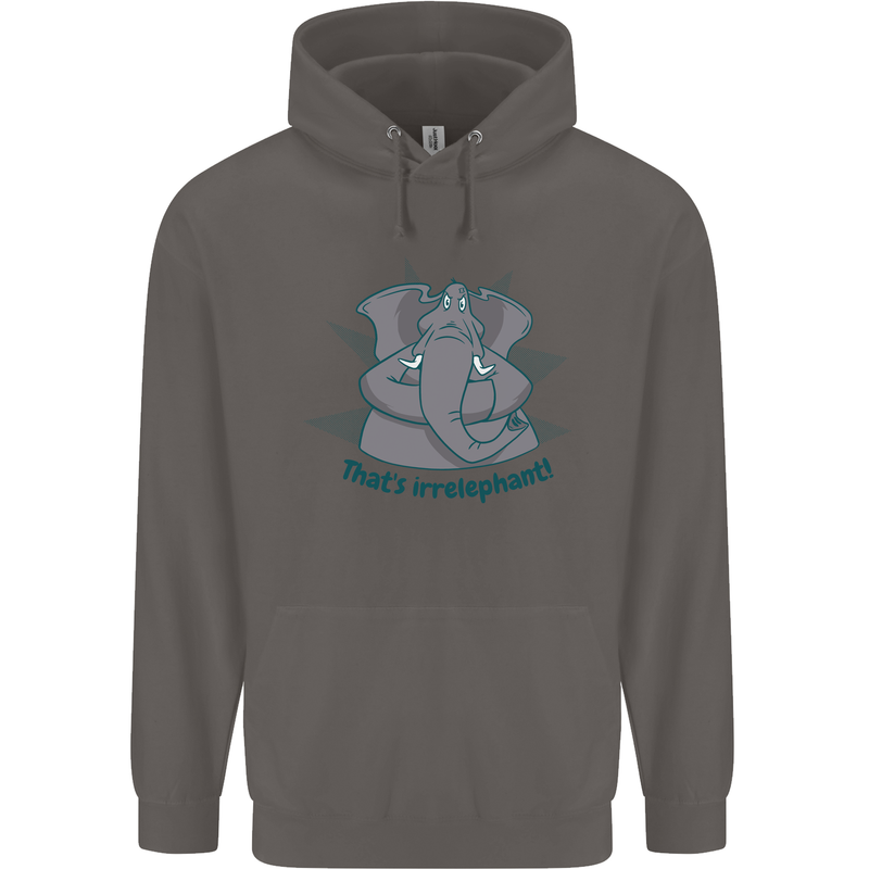 Irrelephant Funny Elephant Mens 80% Cotton Hoodie Charcoal