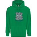 Irrelephant Funny Elephant Mens 80% Cotton Hoodie Irish Green