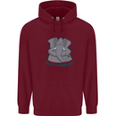 Irrelephant Funny Elephant Mens 80% Cotton Hoodie Maroon