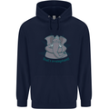 Irrelephant Funny Elephant Mens 80% Cotton Hoodie Navy Blue