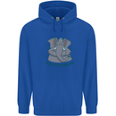 Irrelephant Funny Elephant Mens 80% Cotton Hoodie Royal Blue