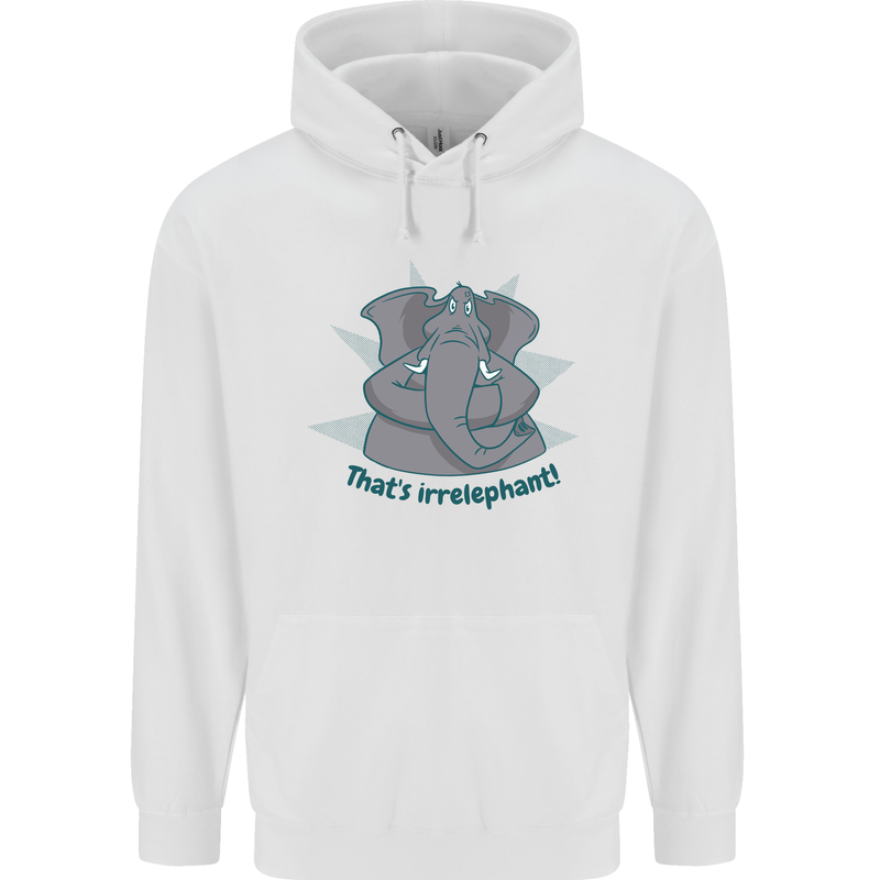 Irrelephant Funny Elephant Mens 80% Cotton Hoodie White