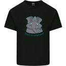 Irrelephant Funny Elephant Mens Cotton T-Shirt Tee Top Black