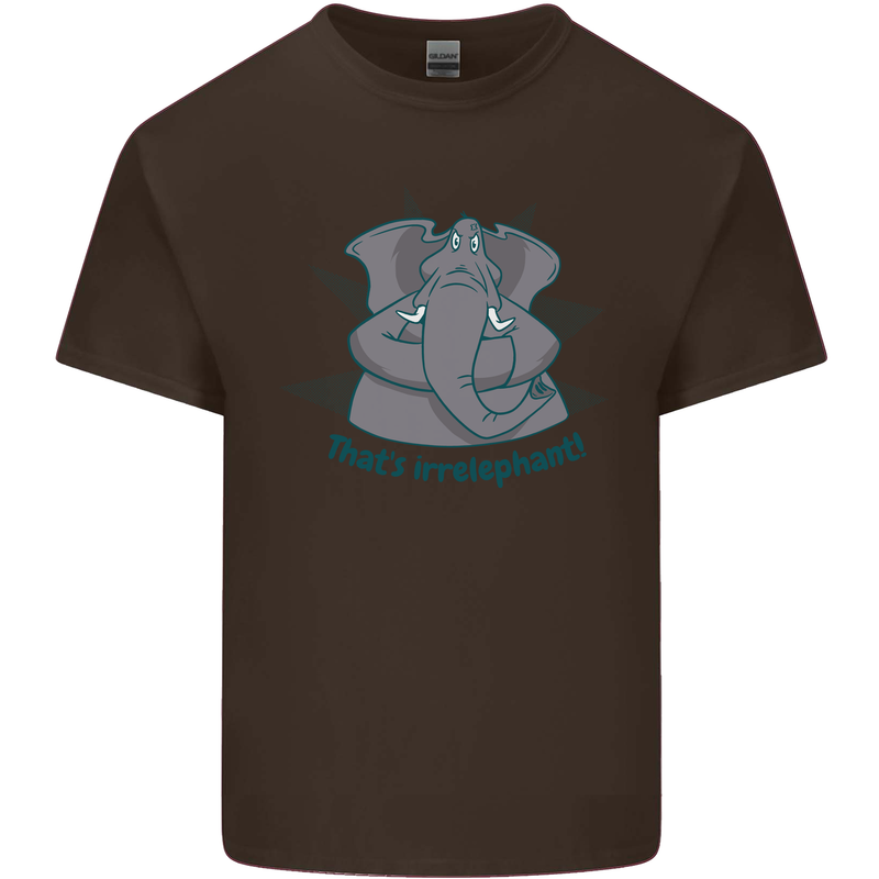 Irrelephant Funny Elephant Mens Cotton T-Shirt Tee Top Dark Chocolate