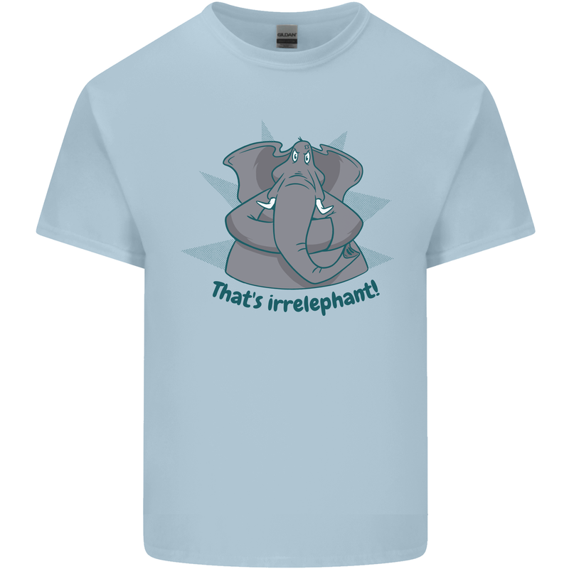 Irrelephant Funny Elephant Mens Cotton T-Shirt Tee Top Light Blue