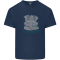 Irrelephant Funny Elephant Mens Cotton T-Shirt Tee Top Navy Blue