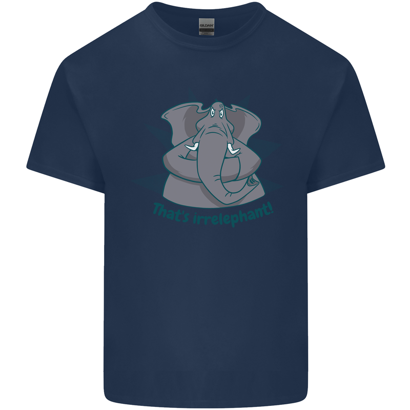 Irrelephant Funny Elephant Mens Cotton T-Shirt Tee Top Navy Blue