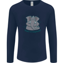 Irrelephant Funny Elephant Mens Long Sleeve T-Shirt Navy Blue