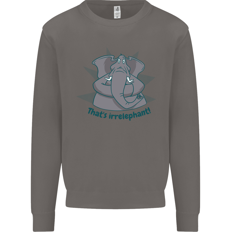 Irrelephant Funny Elephant Mens Sweatshirt Jumper Charcoal
