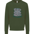 Irrelephant Funny Elephant Mens Sweatshirt Jumper Forest Green